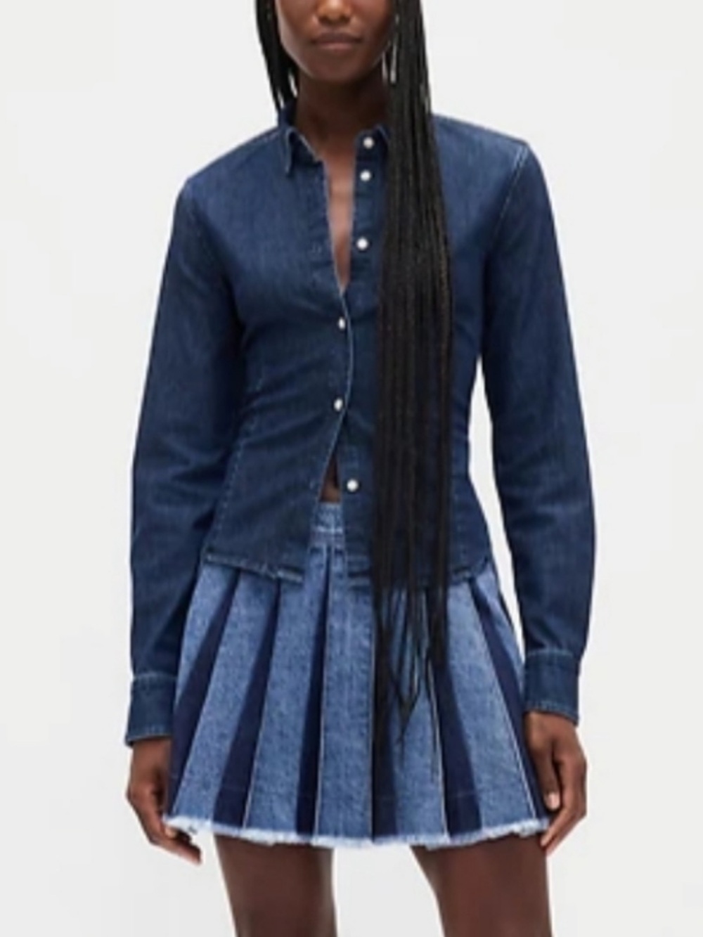 GAP Pleated Denim Mini Skirt